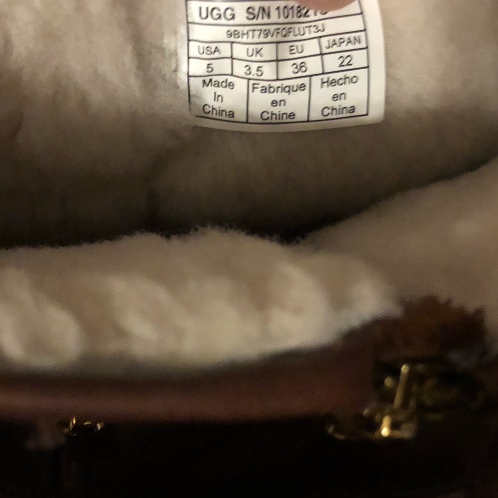 Ugg Aviva Stout Crocodile Embossed Leather Boots Size 5 - Picture 8 of 10
